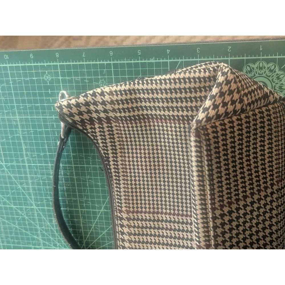 Ralph Lauren Plaid Houndstooth Small Shoulder Bag Purse Baguette Hobo Y2K Style